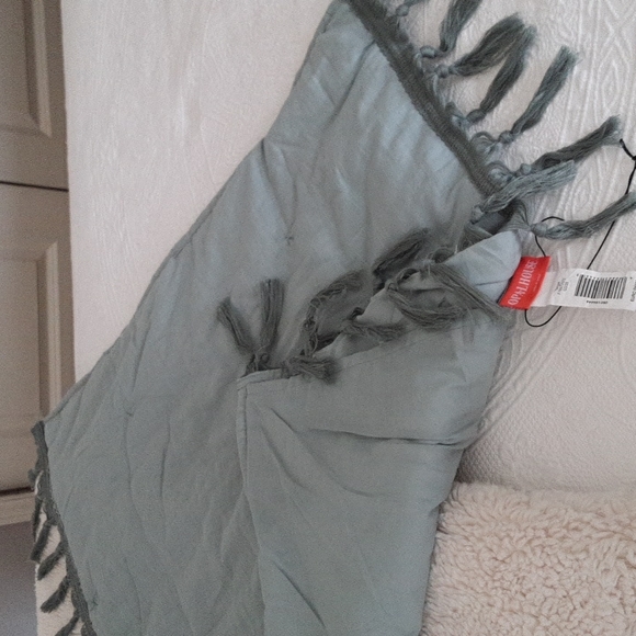 OPAL HOUSE COTTON TASSEL SIDE FRINGE EURO SHAM NEW - Picture 1 of 7